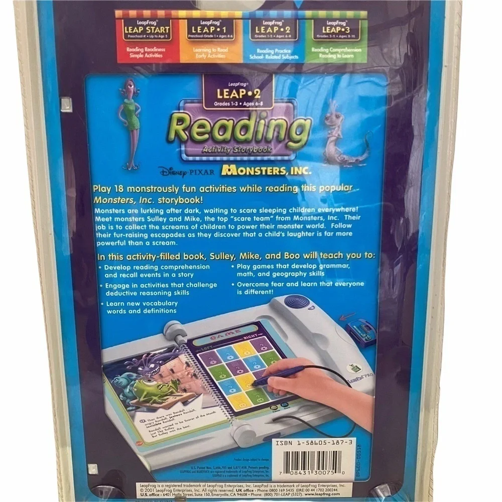 Leapfrog Interactive Reading Activity Book Disney’s Monsters, Inc Level 2 Gr 1-3